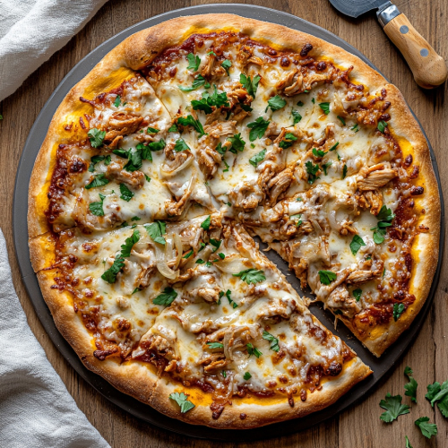 SMOKY KIMCHI BBQ CHICKEN PIZZA 